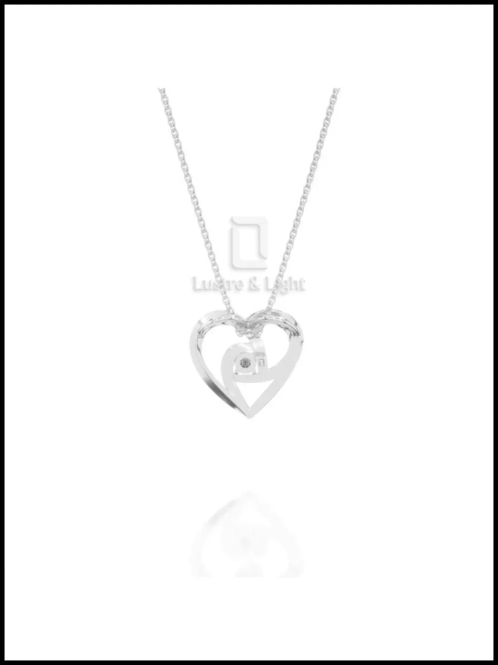 Sterling Silver Ruby Heart Pendant Necklace 18K Gold Vermeil Wine Gift